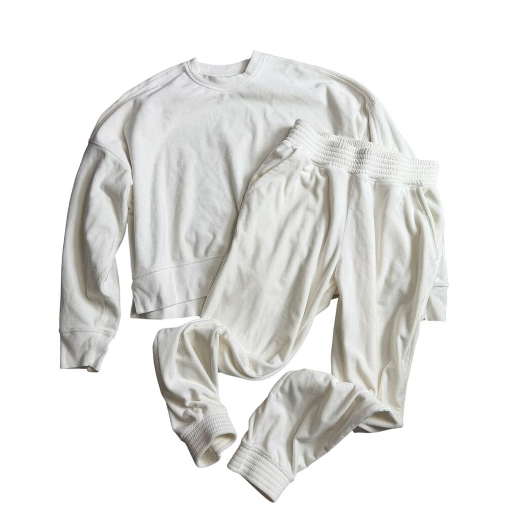 Abercrombie & Fitch‎ White Velour Matching Set Jogger Loungewear Women’s S